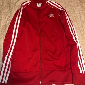 Red adidas track jacket